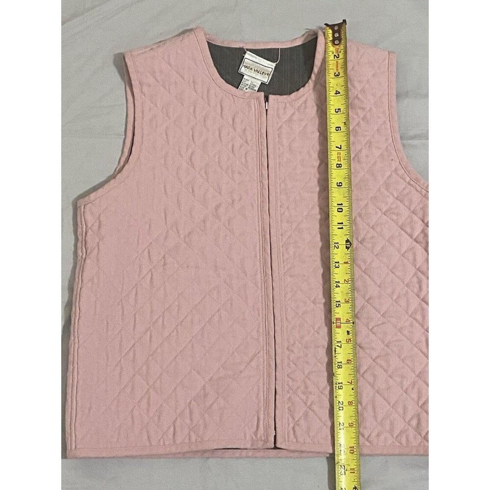 Napa Valley Pink Gray Size Small Quilted Reversible Vest Zip Polyester Gorp Farm View 5